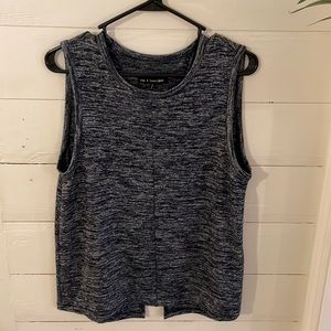 Rag & Bone Nicole Marked Black & White Split Back Sweater Top, Size Medium